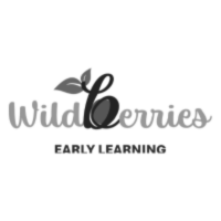 Logo for "Wildberries Early Learning" with a stylized "b" incorporating leaves above it, and "EARLY LEARNING" in bold capital letters below.